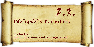Püspök Karmelina névjegykártya